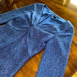 St John Collection Knit Evening Gown Sequin Tuck